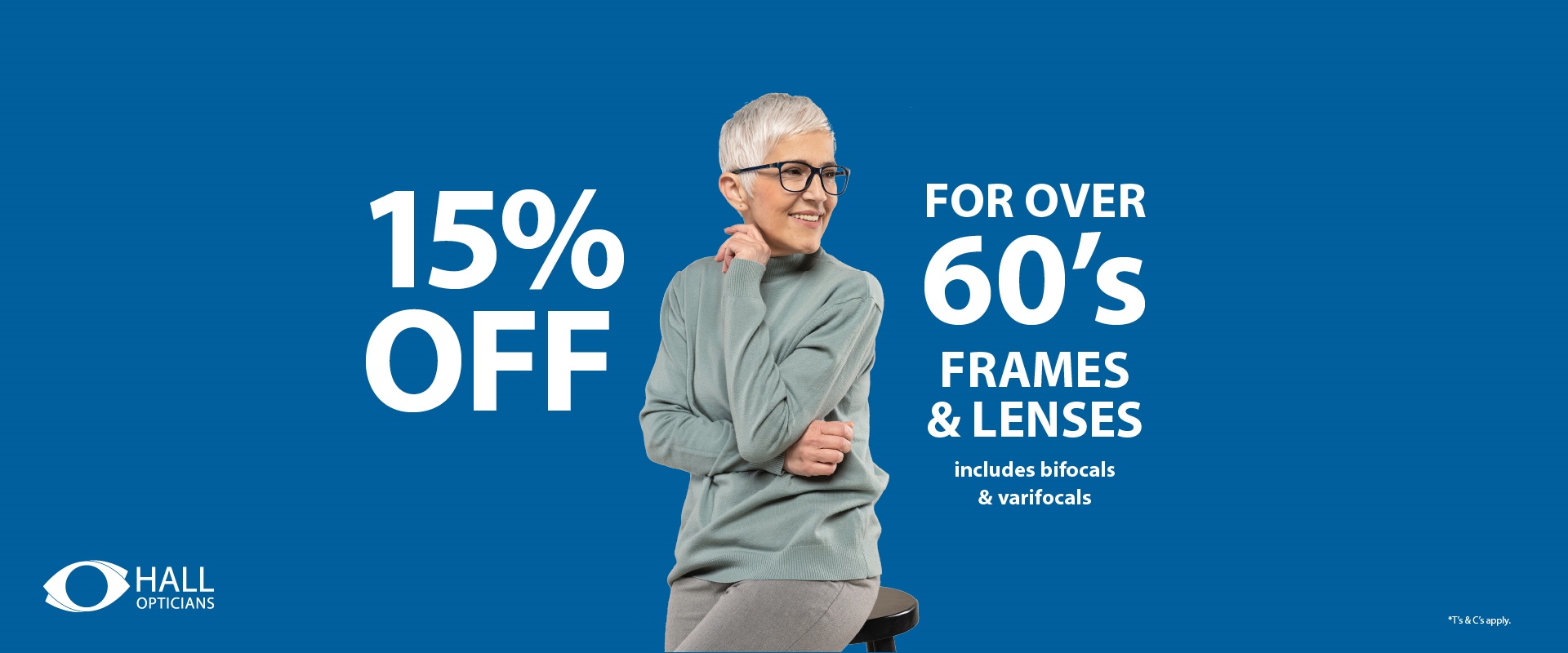 15% off over 60s banner